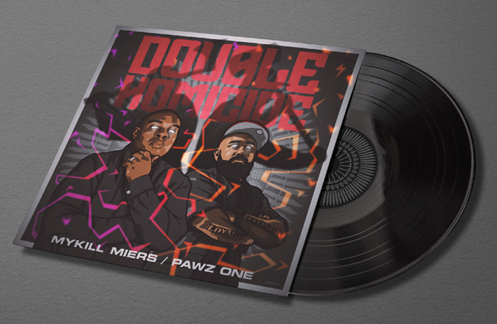 PAWZ ONE & MYKILL MYERS - DOUBLE HOMICIDE ALBUM ARTWORK